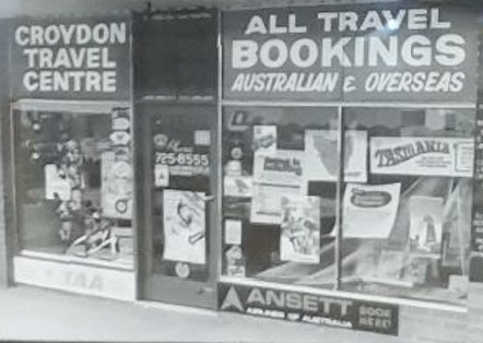 Croydon Travel storefront 1971